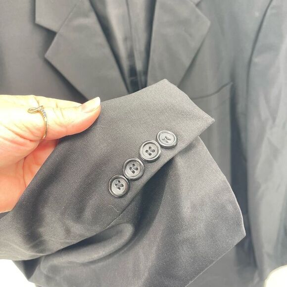 Ferretti Uomo wool Sport Coat Blazer Suit Jacket 3 Button Black Size 52 - 53 - Picture 3 of 12